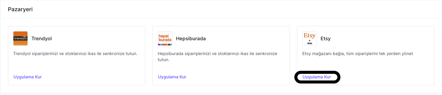 Etsy Entegrasyonu