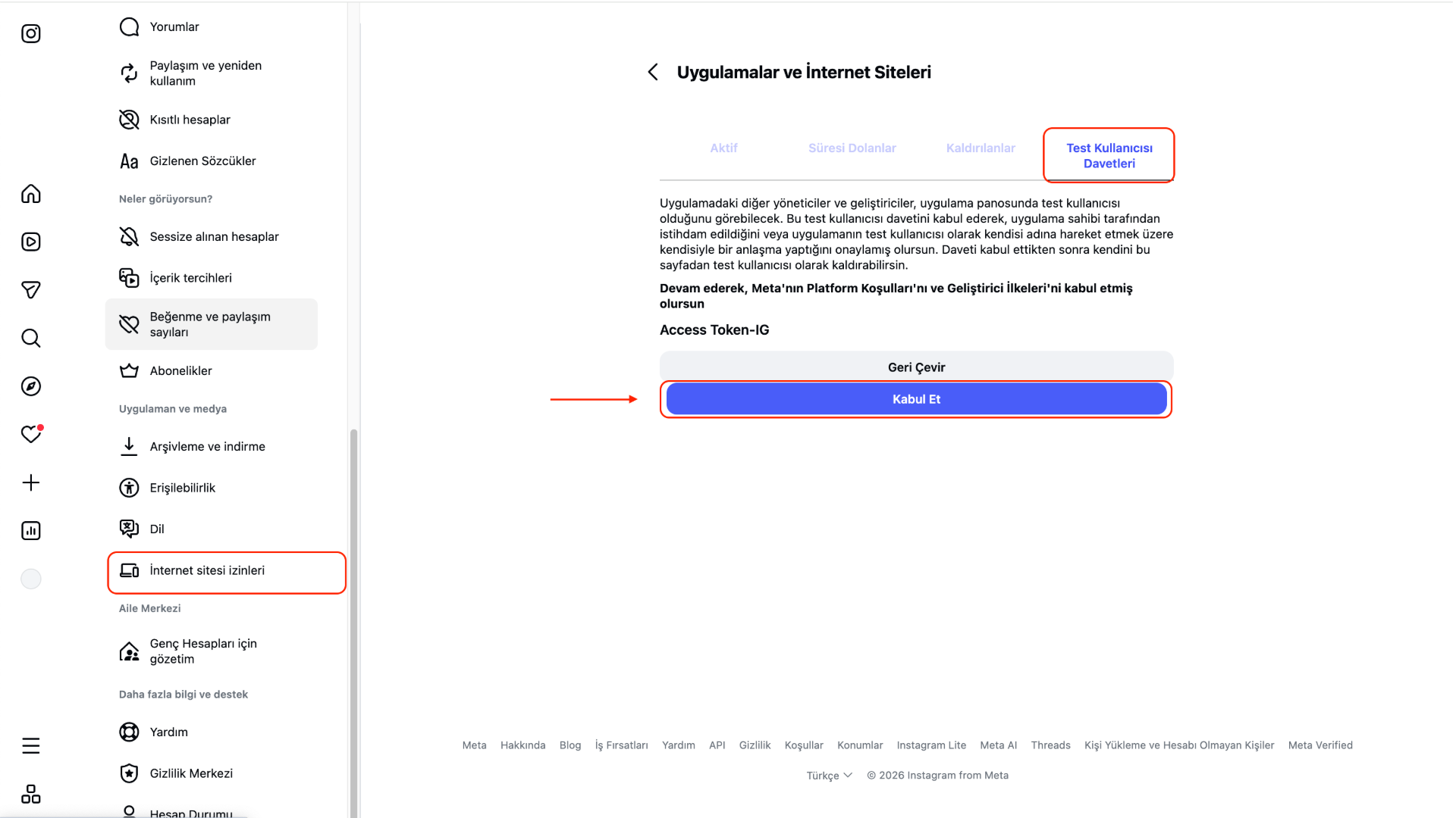access-token-test-kullanicisi-onay