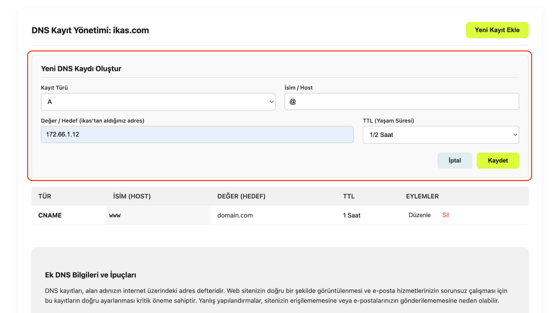 alan-adi-domain-paneli-a-kaydi-ekleme