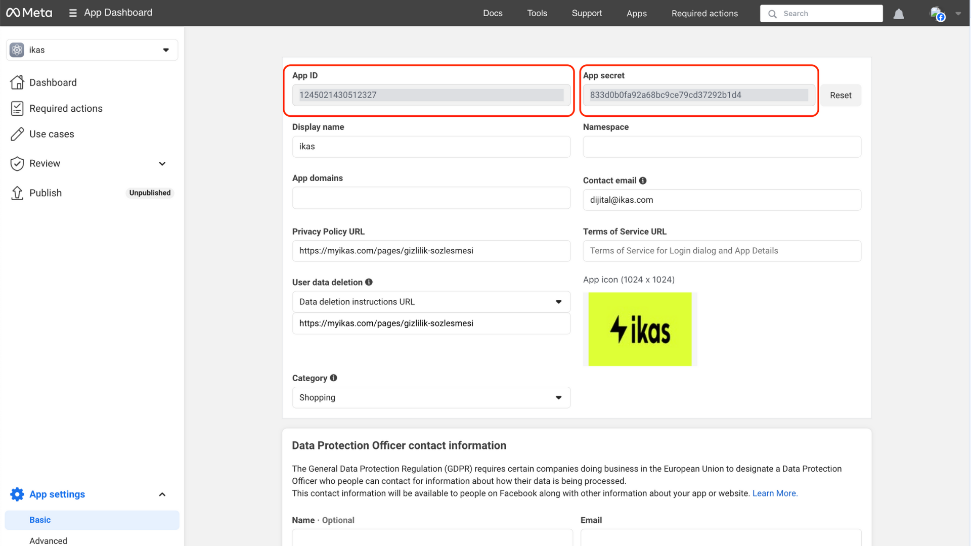 meta-app-client-id-secret