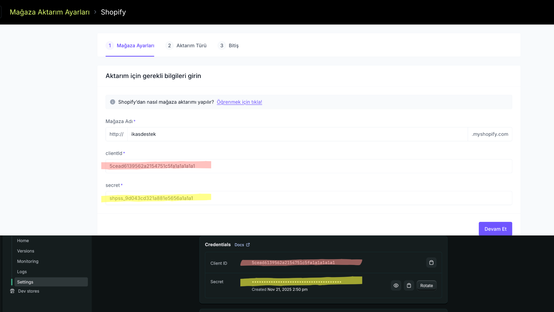 migrate-from-shopify-credentials-to-ikas